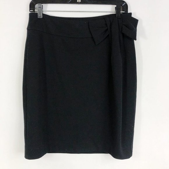 Anthropologie Dresses & Skirts - Anthropologie Solid Black Bow Career Formal Skirt